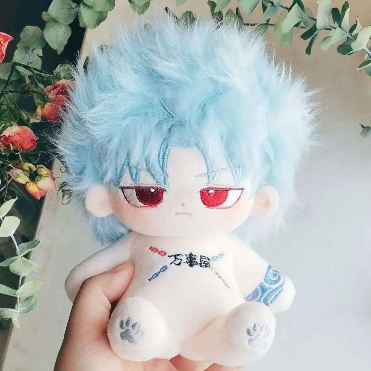 

Stuffed 20cm Anime Gintama Gintoki Sakata Cotton Doll Toys COS Children Adults Plush Dress-up Plushie Toys Kids Gifts