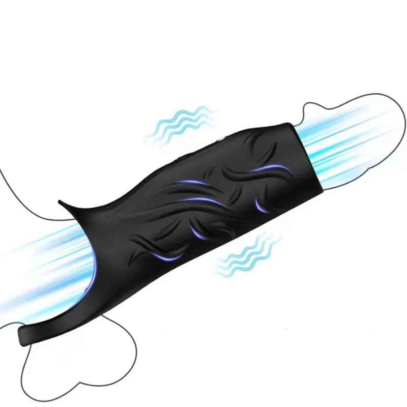 Reusable Condom Penis Extension Sleeve Delay Ejaculation Cock Cover Penis Extender Vibrator Sex Toys For Men Adults 18+