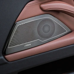 Car Stereo Speaker Door Sticker Cover For BMW F07 F10 F11 5 Series GT Stainless steel Trim Car Styling Auto Accessories