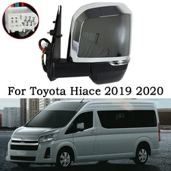 Car Side Rearview Mirror Assy For Toyota Hiace 2019 2020 Auto With LED Turn Electric Folding Mirror Assembly Left-hand drive