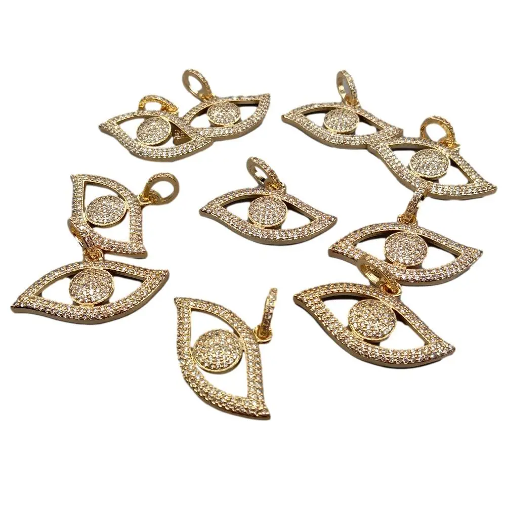 

5 PCS 15x29mm Eye Shape Cubic Zirconia Pendant Women Fashion Necklace Pendant Jewelry