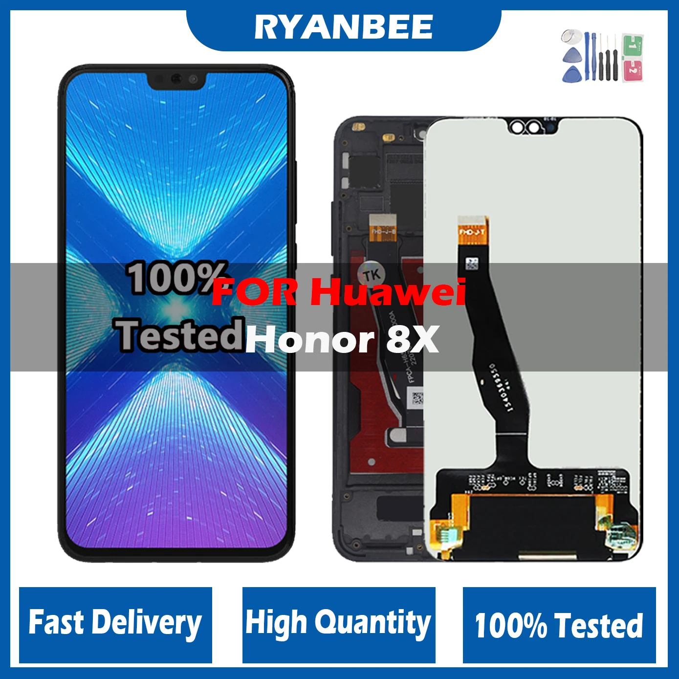 

6.5"Original LCD For Huawei Honor 8X JSN-AL00 JSN-L22 JSN-L21 Full LCD DIsplay + Touch Screen Digitizer Assembly Replacement