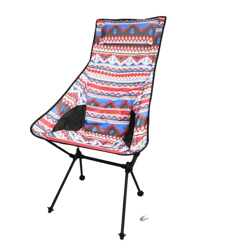 Portable Folding Camping Chair Long Leisure Back Beach Garden Chair Alloy