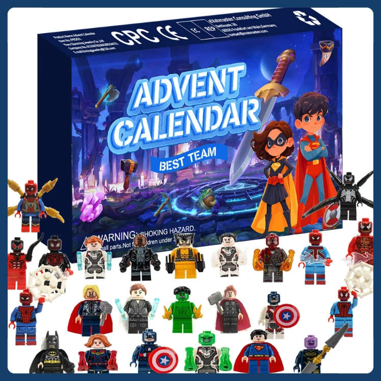 24 Pcs/Set Marvel Advent Calendar Box  Figures Venom Spider-Man  Christmas Advent Calendar Countdown Kids Toy Christmas Gift