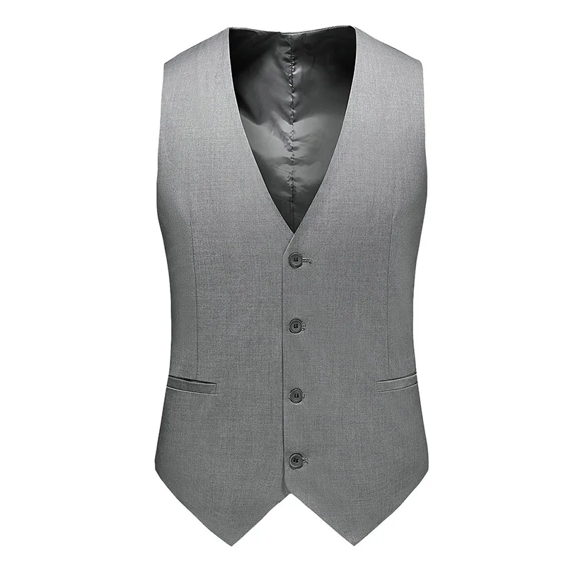 Men's Black Solid Rayon Polyester Suit Vest Slim Waistcoat Gilet Wedding Party Formal Gray Navy Business Blazer M-6XL plus Size