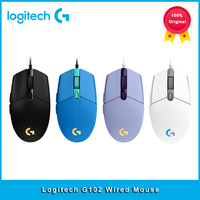 Logitech LightSync G102 gaming mouse with cable, backlight, mechanical, side keys, brightness, macro, laptop, USB, home, office