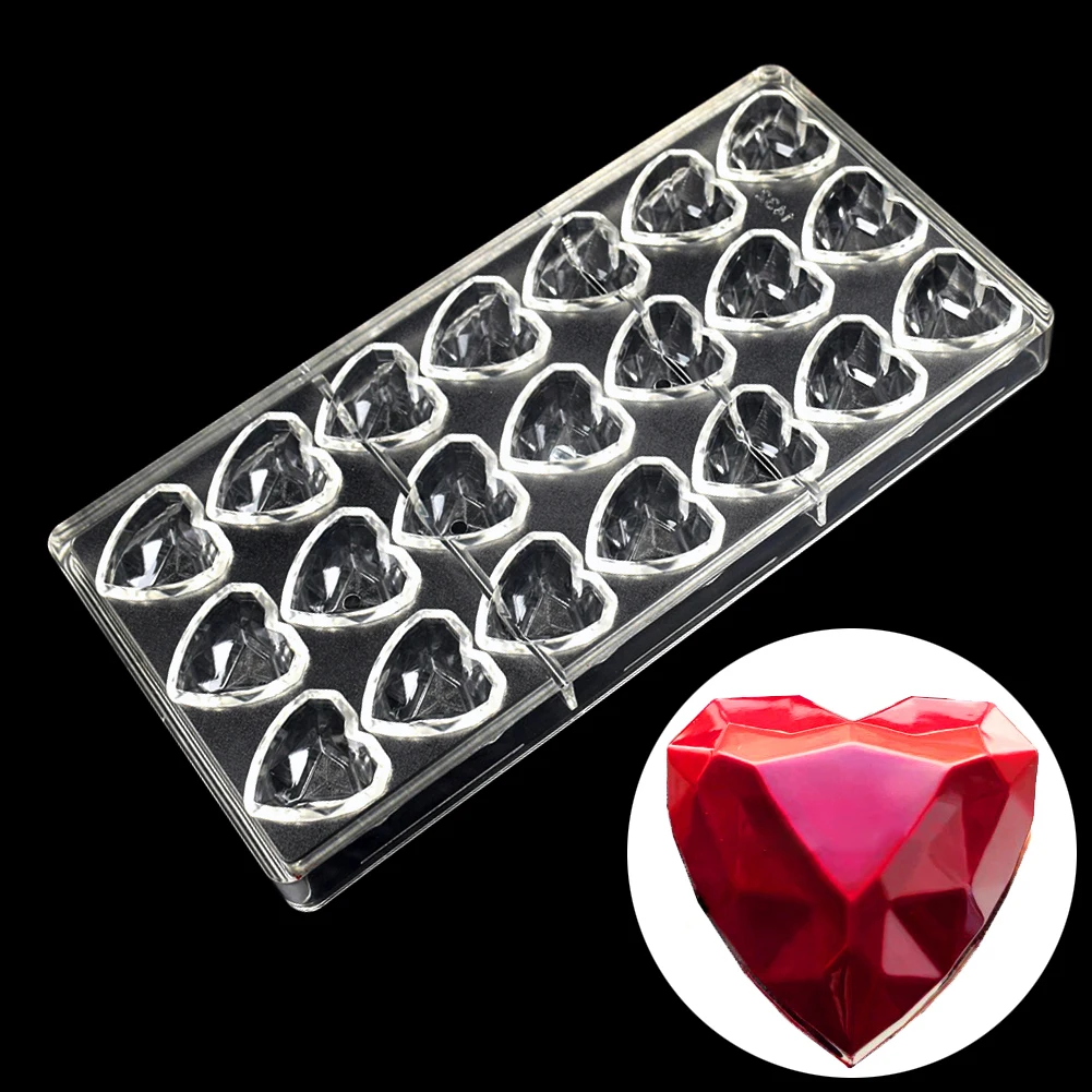 

1Pc Diamond Heart Chocolate Mold (Polycarbonate) - Holiday Candy Tools for Mother's Day Valentine's Day Baking Confectionery Ute