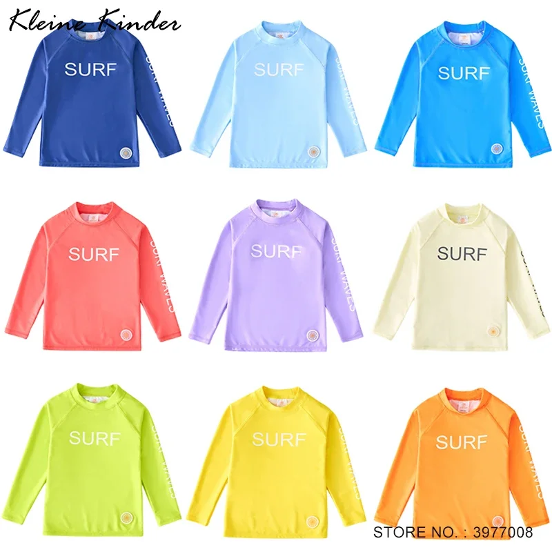 Swimming T Shirt Kids Top Rashguard Children's Swimwear UPF50 UV Protection Beach Bathing Suit Boy Girl Long Sleeve Swimsuit