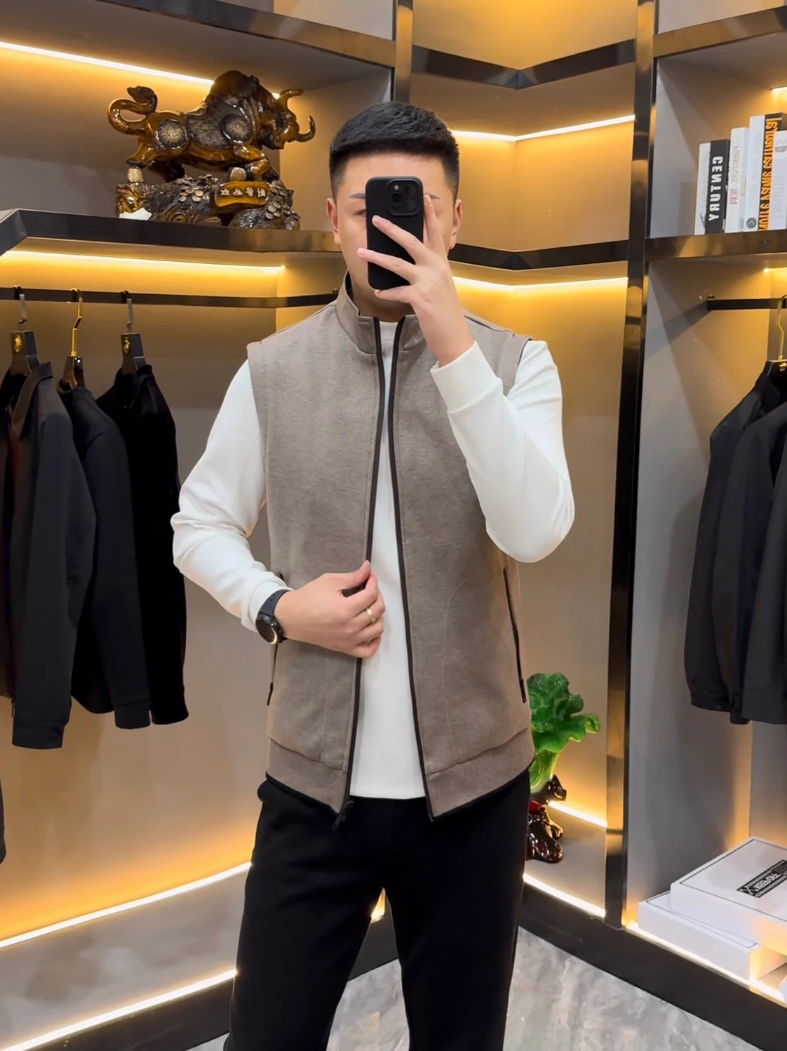 

Двусторонний мужской жилет 2450, новинка весна-осень, удобный, с воротником-стойкой, модный, универсальный, повседневный, размер S