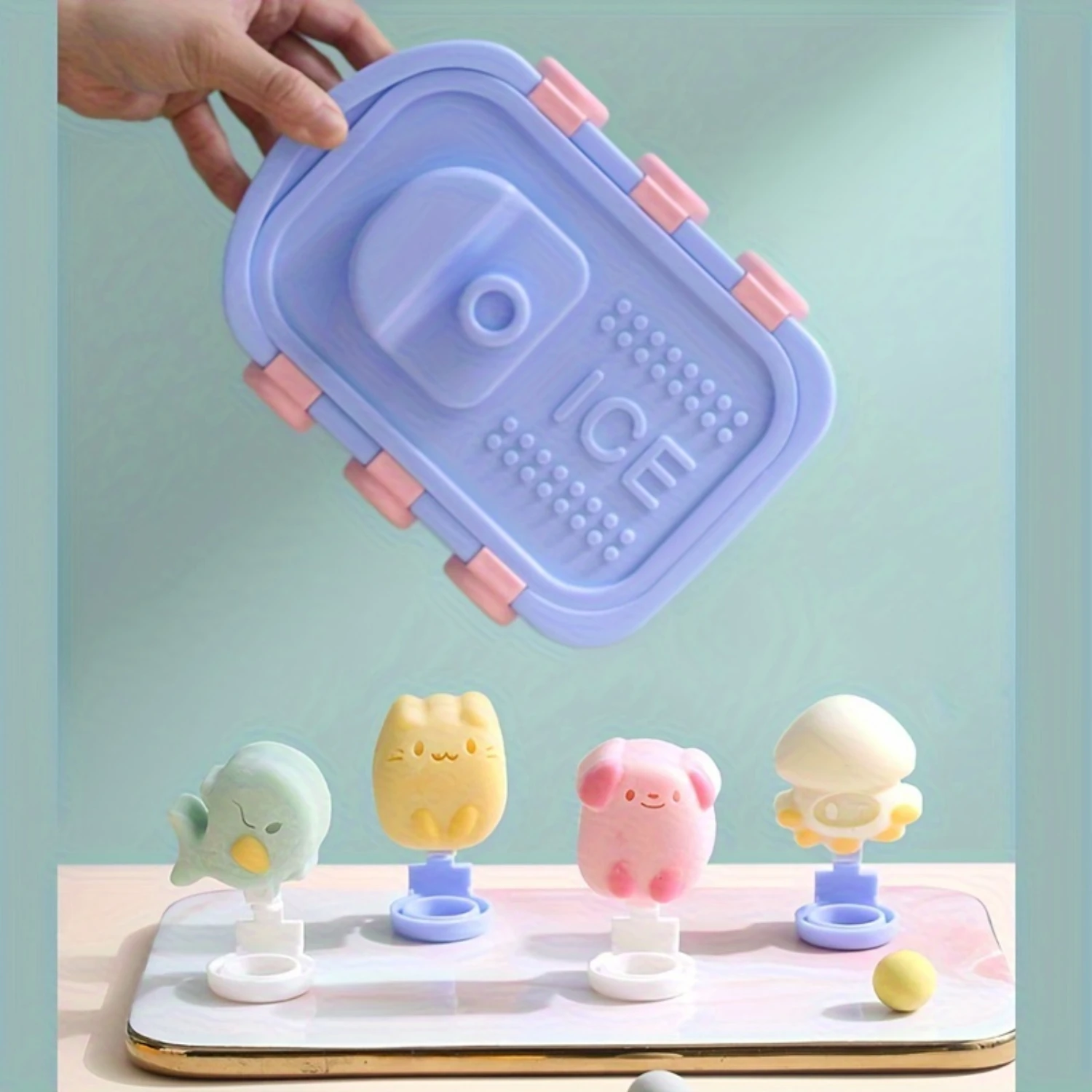 1pc, Popsicle Mold, Creative Popsicle Mold, Cartoon Popsicle Mold, Ice Cream Mold,  Ice Cube Box, Household Popsicle Mold, Safet