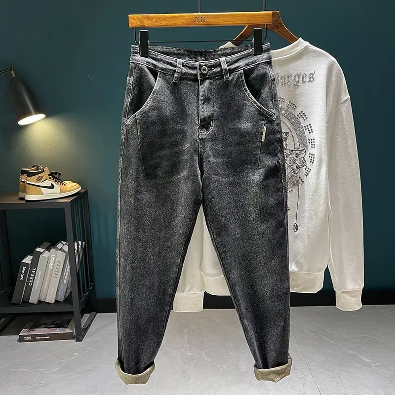 

Slim Fit Straight Leg Jeans Men's Spring Autumn Trendy Brand Versatile Elastic Casual e ey Long Pants Cotton Stretch Denim