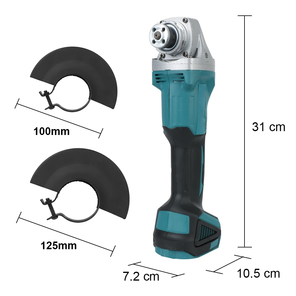 Power Tool Brushless Cordless Angle Grinder 100mm Hand Tool for 21V Battery DIY Cutting Grinder Machine 125mm