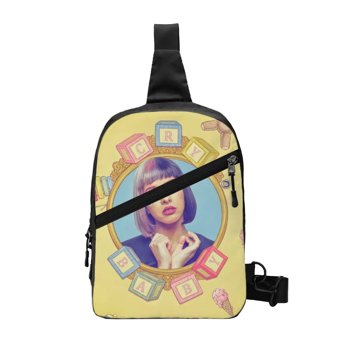 Custom American Folk Singer Melanie Martinez Sling Bag for Men Fashion Shoulder Chest Crossbody Backpack Travel Hiking Daypack