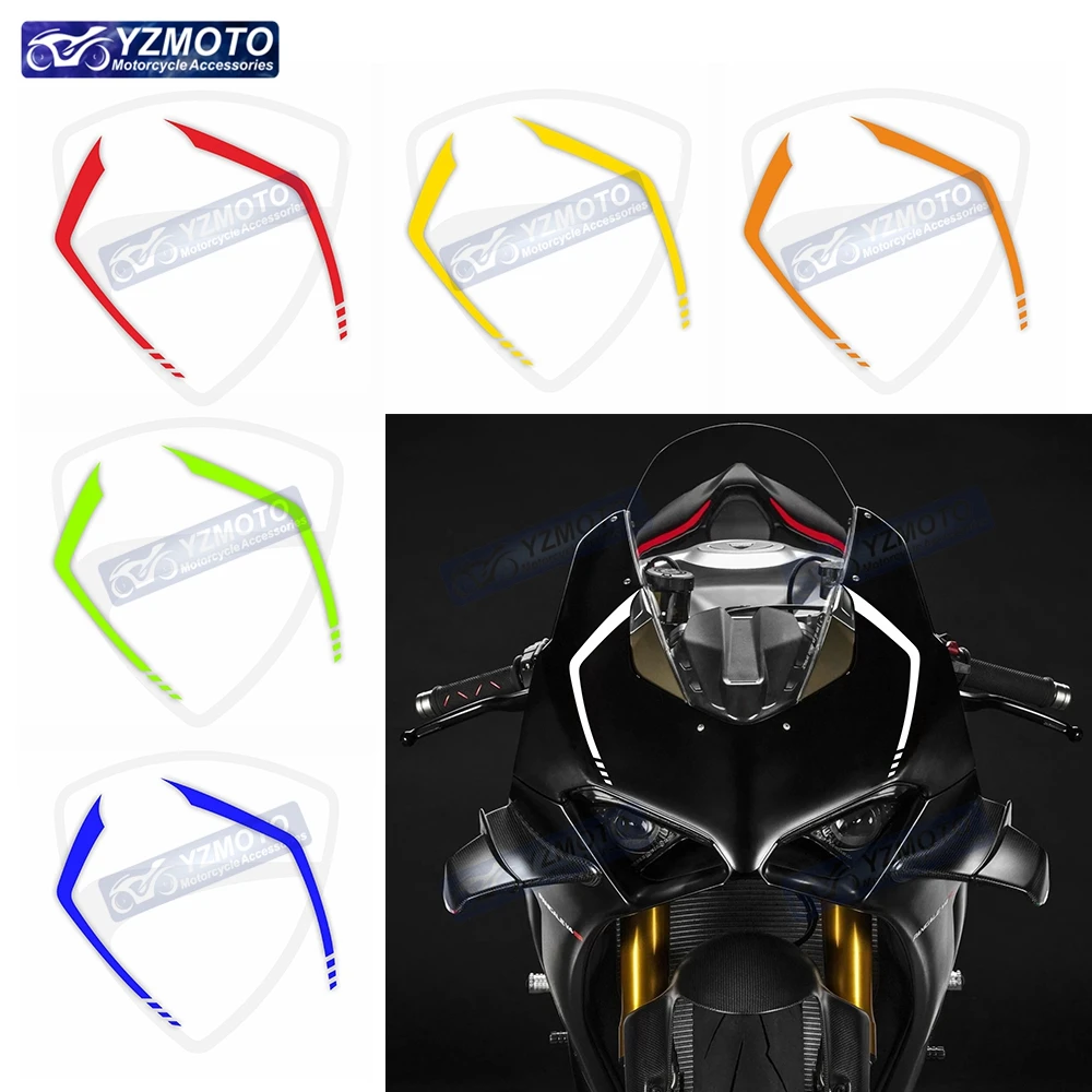 For DUCATI Panigale V4 V4S V4R Motorcycle Head Fairing Sticker Front Decoration Color Decal Waterproof Reflective Stickers
