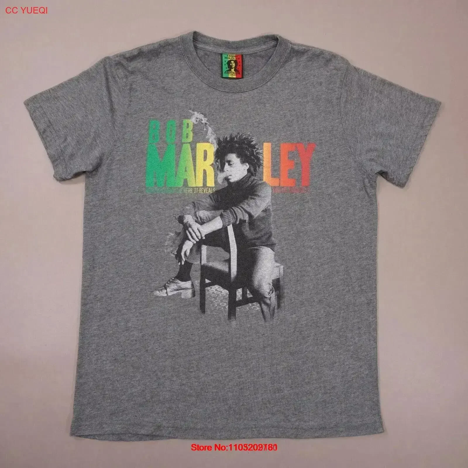 

Bob Marley Herb Reveals You to Yourself Zion Rootswear Mens XL Gray T Shirt vintage Washed streetwear Stylish fashion vintage