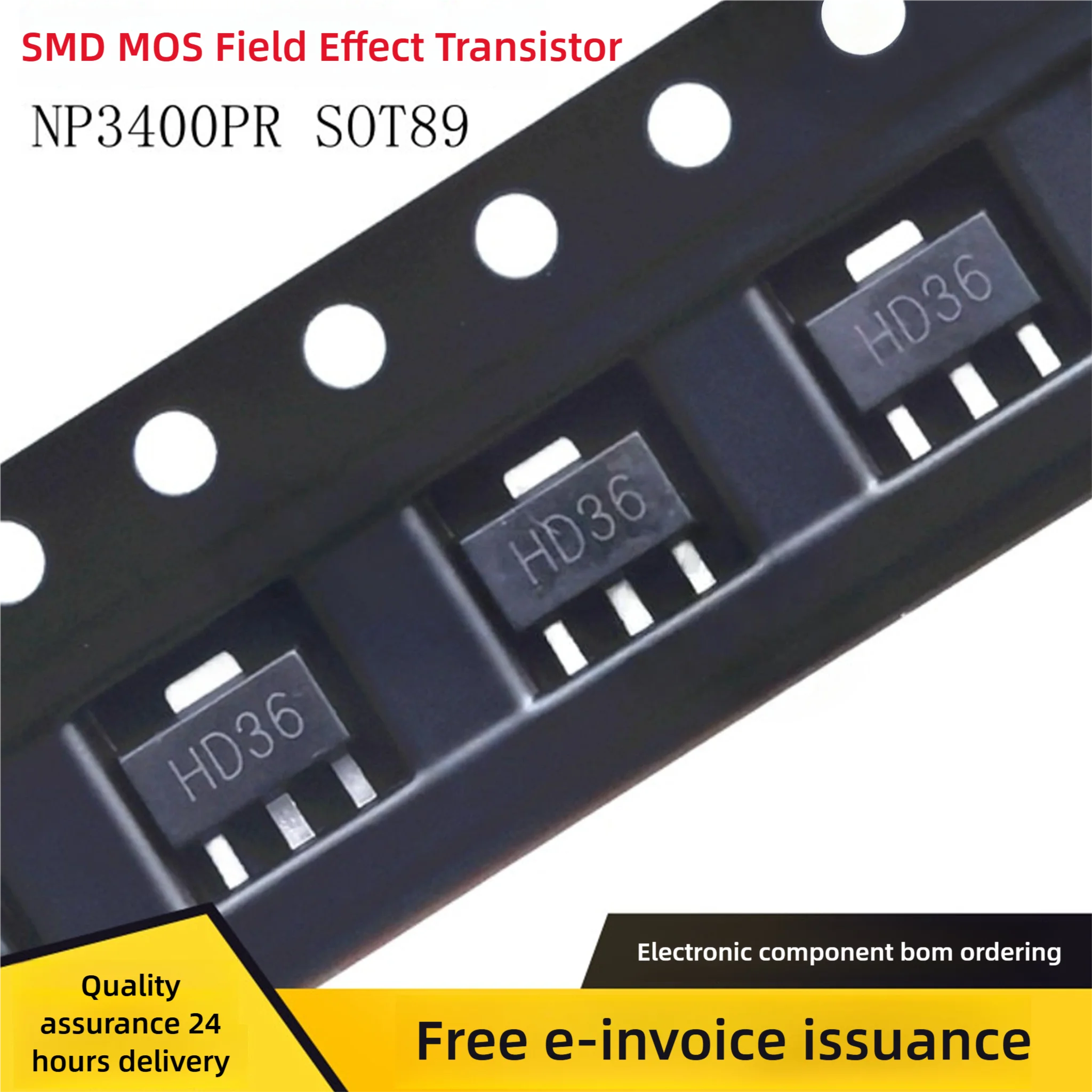 AO3400 NP3400PR SOT89-3 N-Channel 6A 30V Surface Mount MOS Field-Effect Transistor Silk-Screen Printed HD36