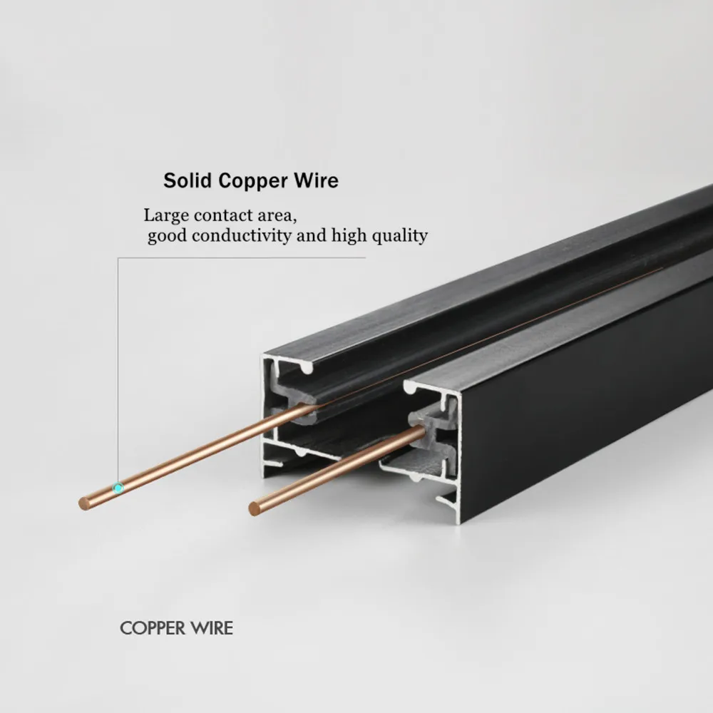 Rail de lumière de voie de LED 0.5M 2 fils Rail électrifié avec des Spots Rails de lampe de voie de Led pour l'éclairage de magasin de vêtements de maison 2 pièces/lot