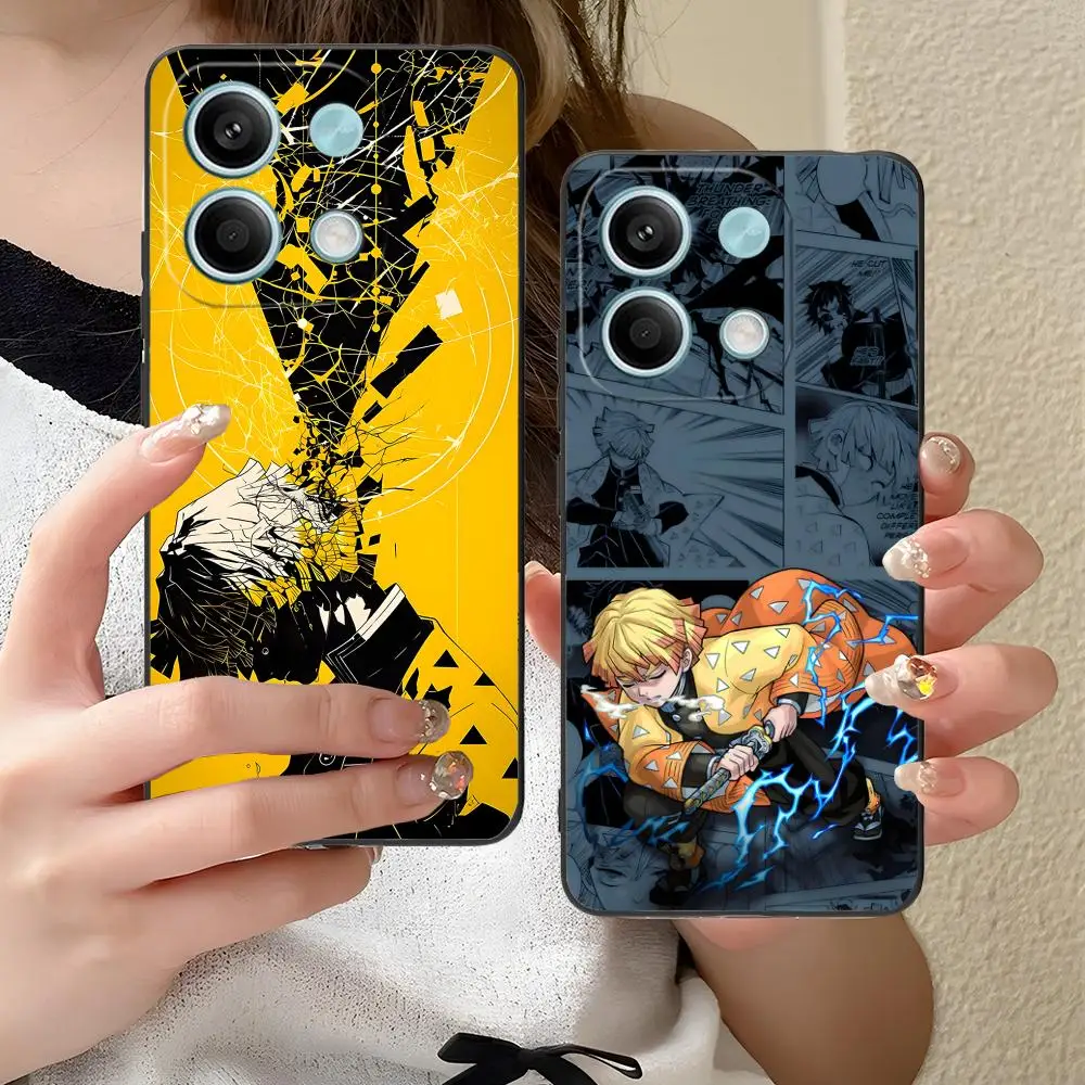 

Чехол для телефона Demon Slayer Zenitsu для Xiaomi Redmi Note 14 13 12 11 A5 3 2 1 Pro Plus 4G 5G с цветным принтом, роскошный чехол, красивый