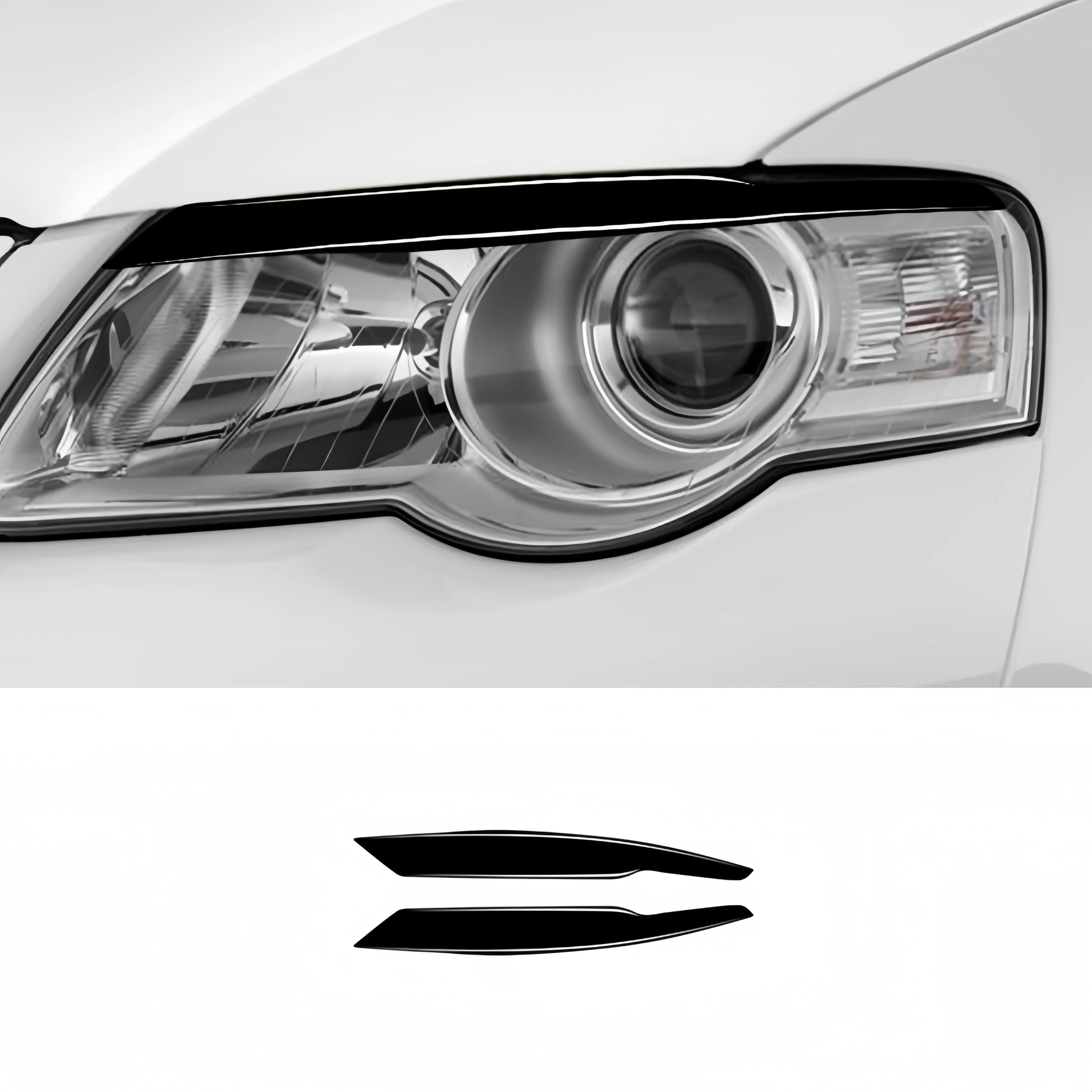 

For Volkswagen VW Passat B6 3C 2005-2010 Piano Black Car Front Headlight Eyebrows Eyelid Cover Trim Stickers Auto Zubehör