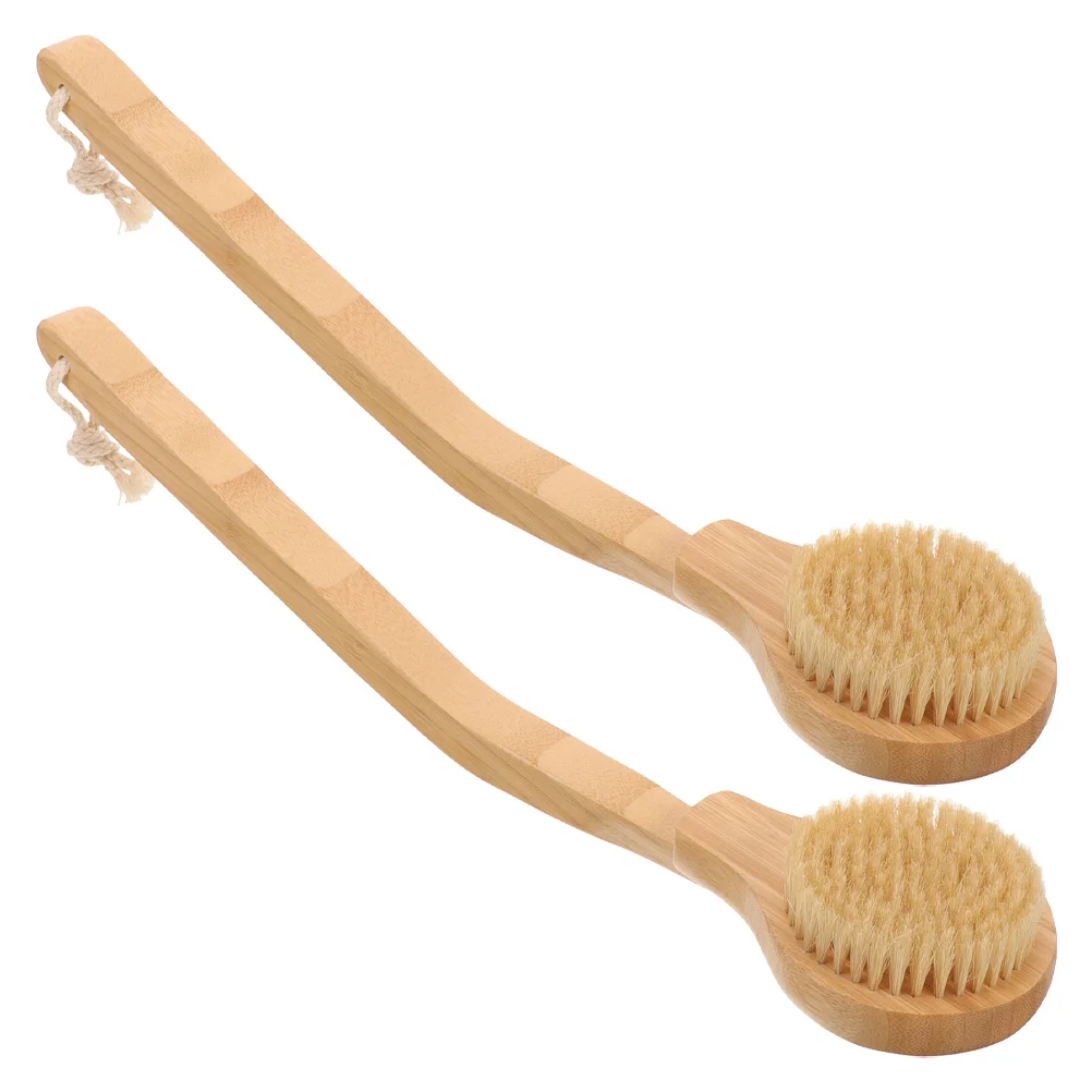 

2Pcs Body Bath Brush Long Handle Design for Exfoliating and Massaging in Shower Or Bath Khaki Brush for Shower