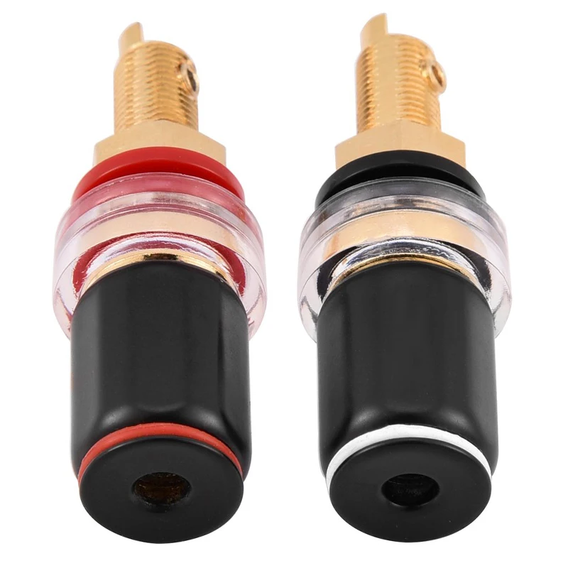 4pcs Speaker Binding Post Gold Plated Terminal Female Banana Jack Connector HIFI Audio Amplifier Banana Plug Socket Terminal