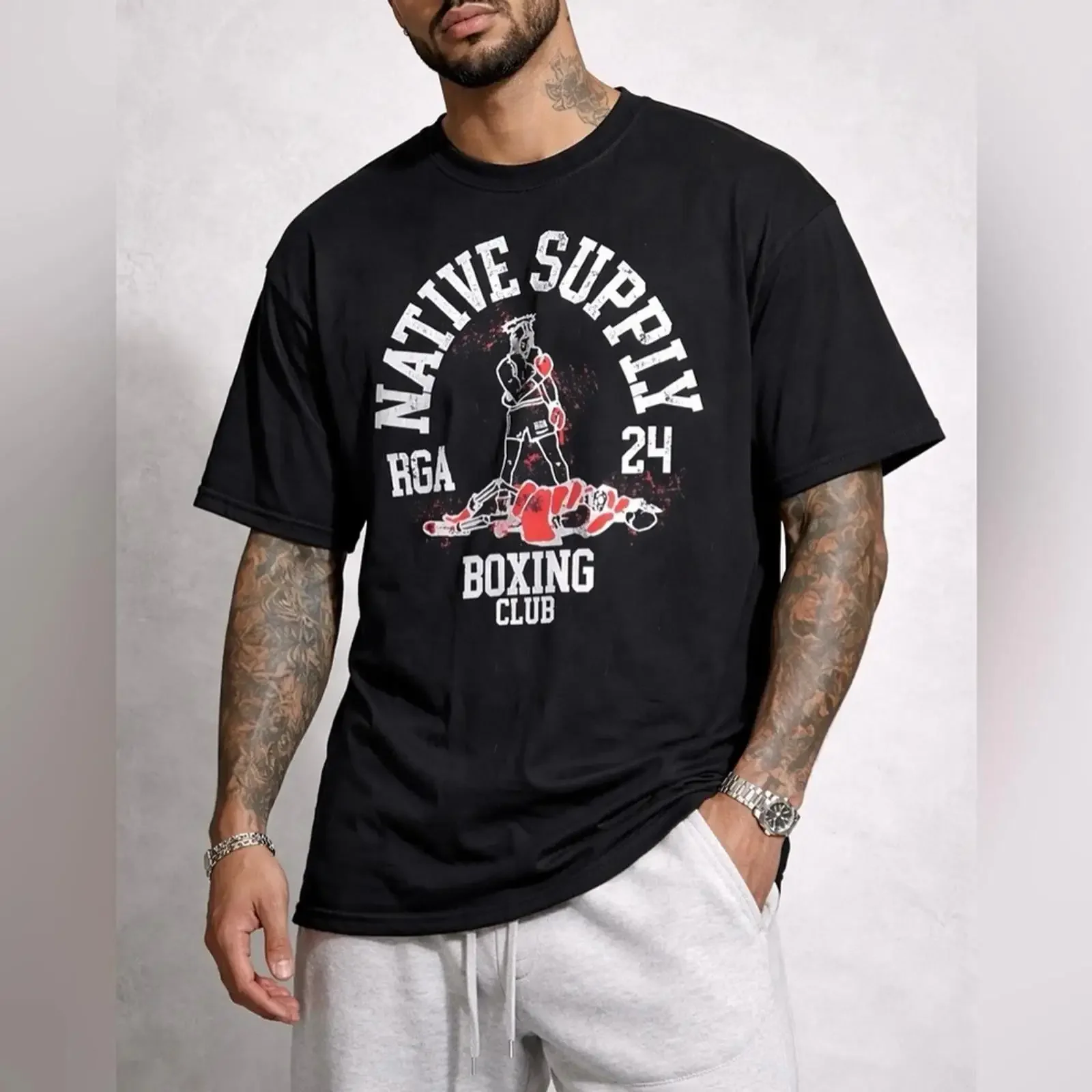 Native Supply Boxes T Shirt Black  Streetwear Size XL EUC vintage Washed Breathable Soft streetwear Top For Everyday Wear