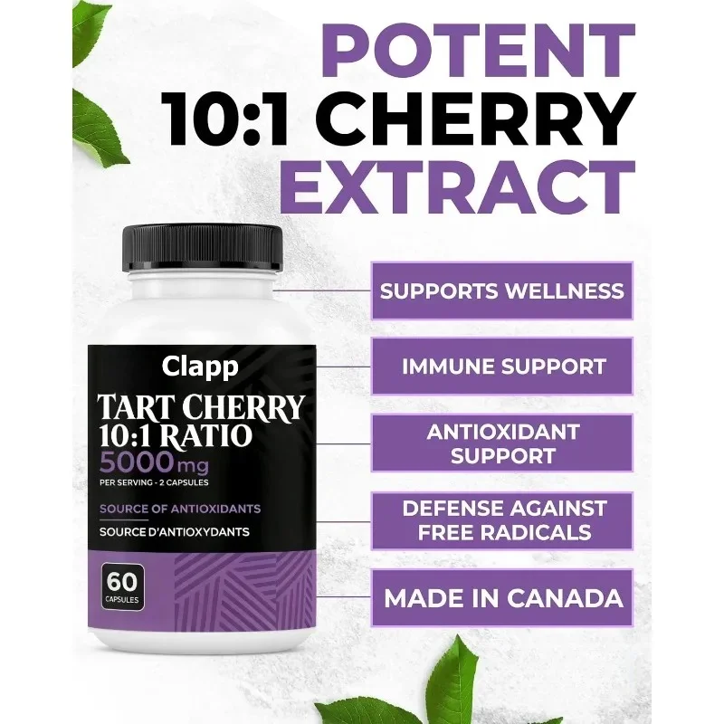 Tart Cherry Capsule Antioxidant, Protects Free Radicals and Health -60 Capsules