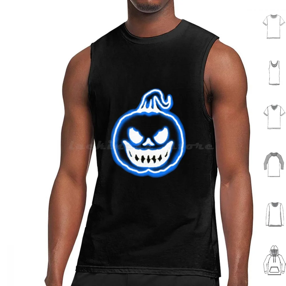 Halloween Scary Evil Pumpkin Tank Tops Vest Sleeveless Halloween Scary Evil Pretend Im His Hers Couple Matching