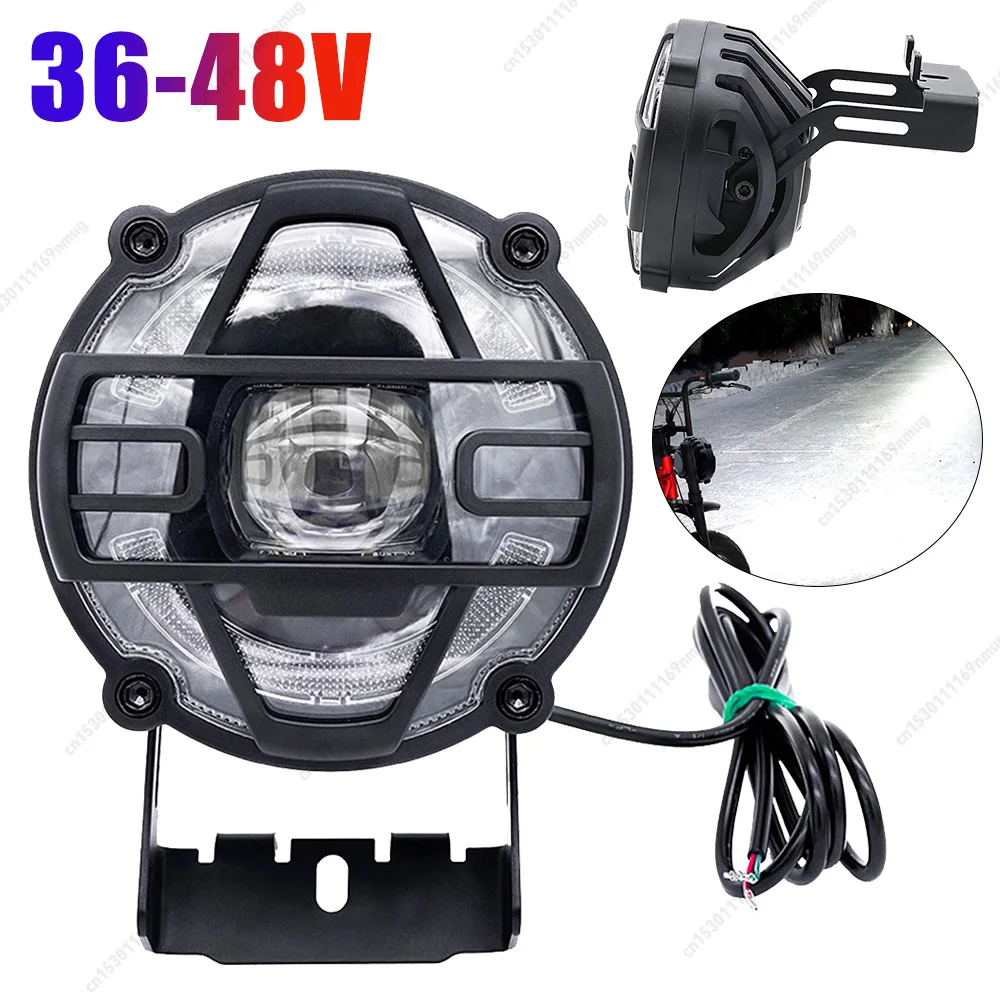 Electric Bicycle Headlights High Brightness Electric Bicycle Horn Headlight Adjustable Light Angle Night Safe Riding Accessories