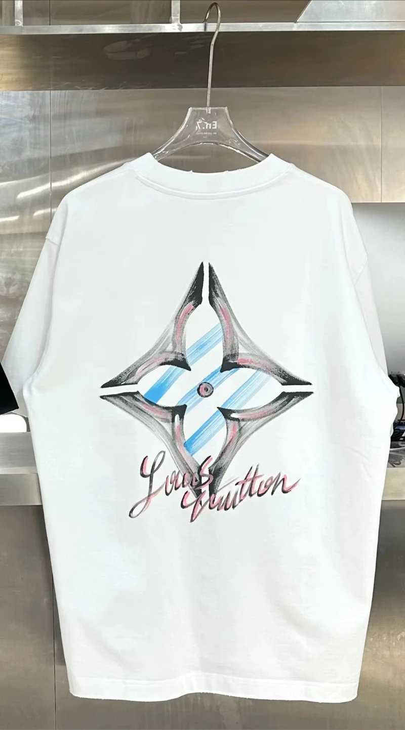 ملابس رياضية غير رسمية مطبوعة من القطن الخالص بأكمام قصيرة تي شيرت عصري نصف كم للرجال والنساء قمصان جرافيك #2