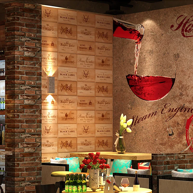 Retro nostalgic personalized stone pattern cultural stone wallpaper for bars and hotels, brick pattern wall paper