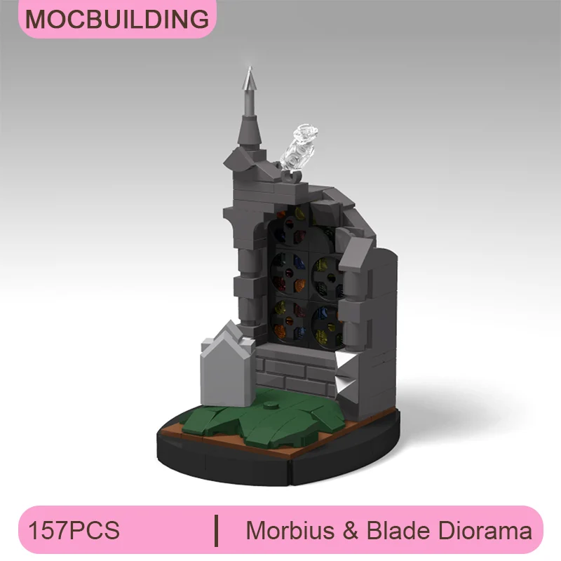 

MOC Building Blocks Morbius & Blade Diorama DIY Assemble Bricks Collection Educational Space Model Display Toys Gifts 157PCS
