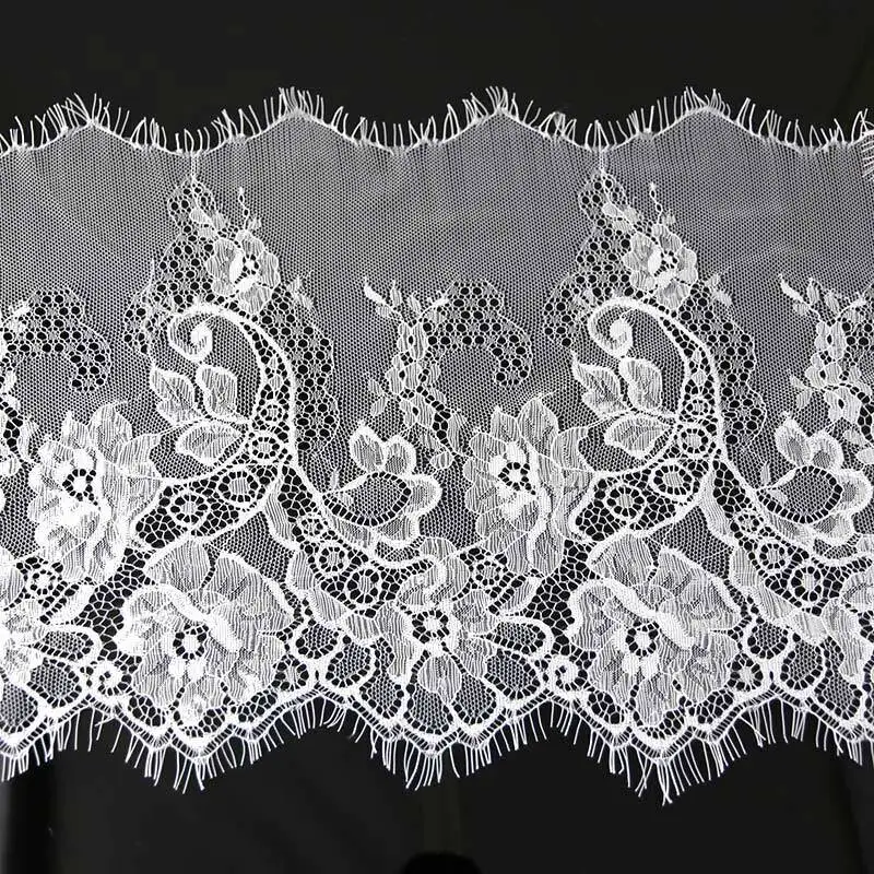 (3meters) 280mm Fashion High Quality Handmade DIY Ribbon Black White Eyelash Lace Trimming Fabric Lace Ribbon