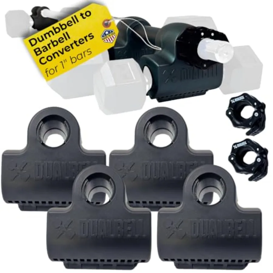 

Dumbbell Converter for 1 Bars Superset Dumbbell to Barbell Adapters Hold Up to 500lbs Converts Dumbbells for Use on 1 Diameter