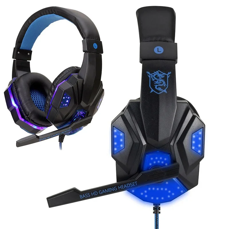 

3.5mm Wired Headset Gaming Headset 120° Adjustable Gamer Headset With Noise Cancelling Microphone For PS4 5/Smart Phone/Computer