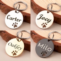 Personalized Pet ID Tag - Free Engraving Name Phone - Hollow Paw Print Nameplate for Dog Cat Collar Accessories Anti Lost