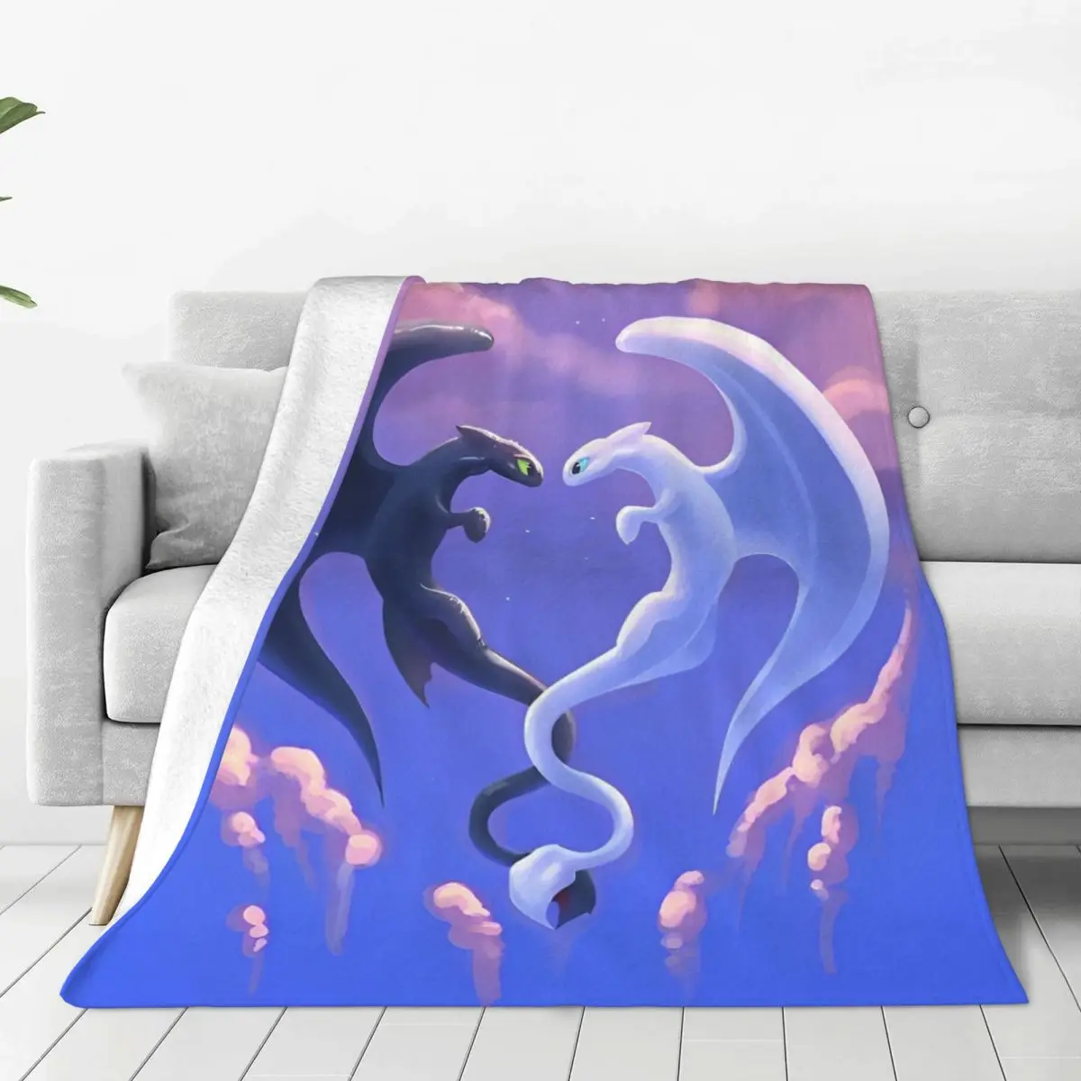 How To Train Your Dragon Blanket night and light Picnic Flannel Throw Blanket For Living Room Warm Soft Design Quality Bedspread