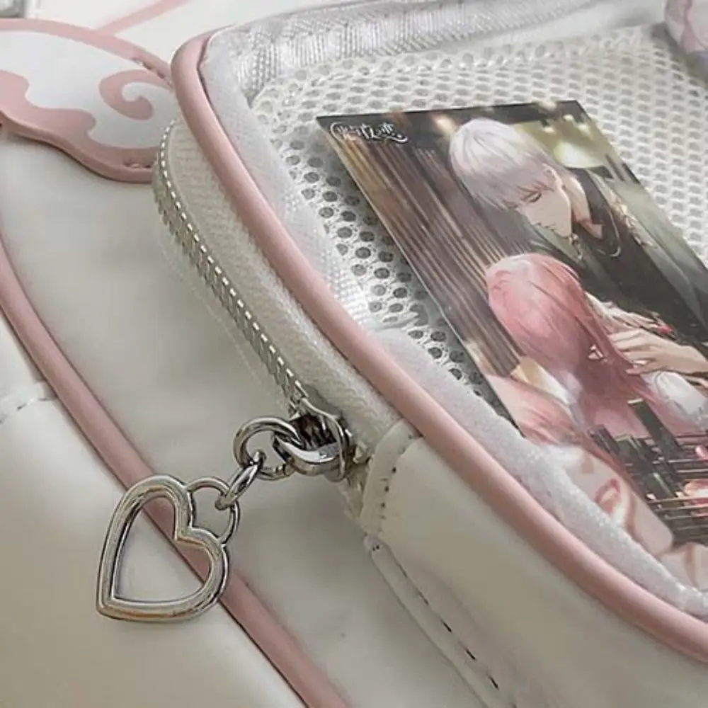 

Zipper Bag Kawaii Cat Itabag PU Idol Merchandise Storage Transparent Pocket Small Item Bag Cotton Bag Fashion Backpacks Gift