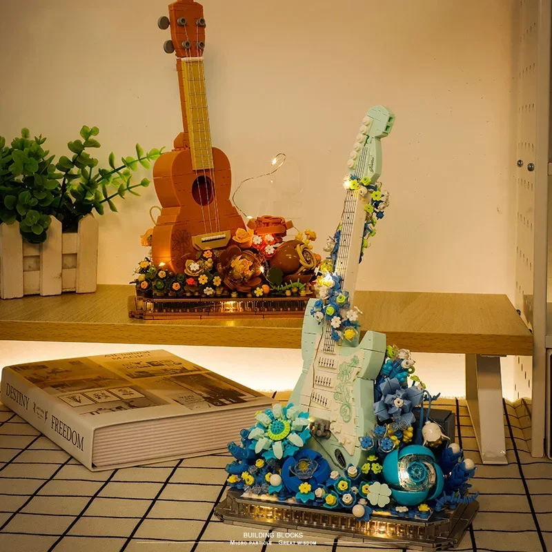 Instruments de musique Mini Diamond importer nights DIY, briques d'assemblage, jouets pour enfants, décoration de la maison, cadeau