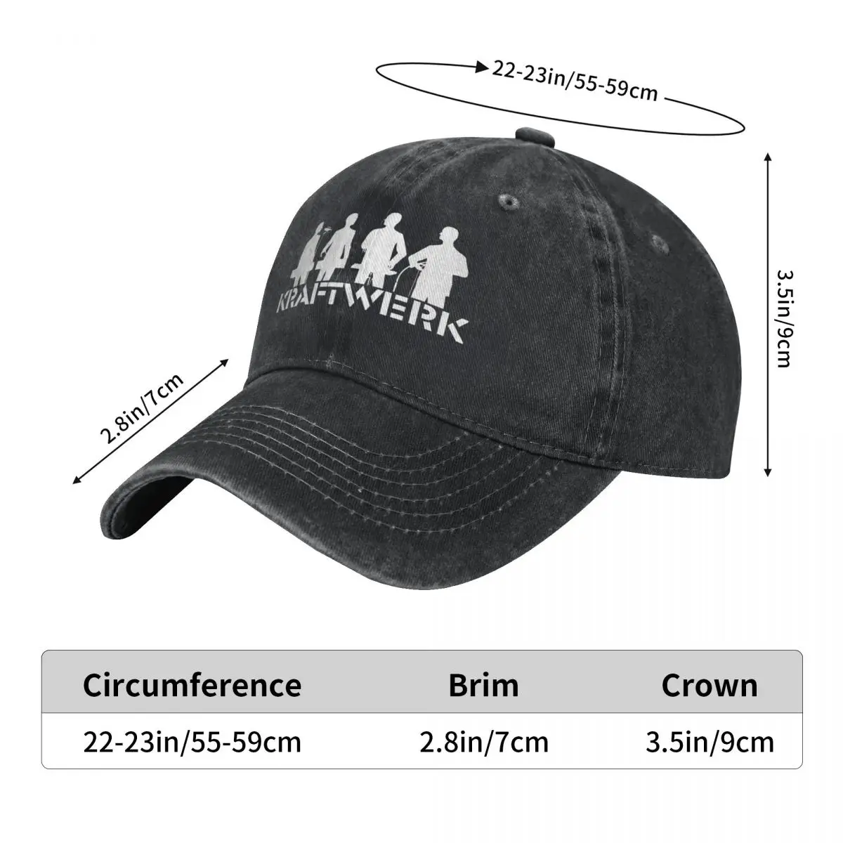 Kraftwerk Baseball Cap For Men Women Classic Music Band Casual Trucker Dad Hat Wholesale Designer Outdoor Sports Snapback Cap