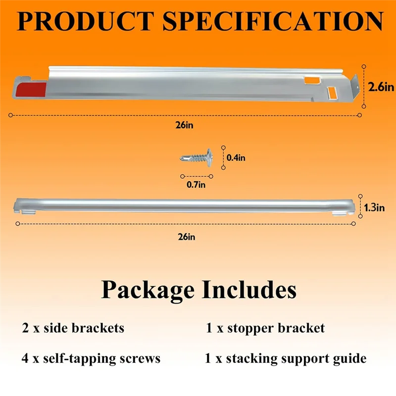 

N09R-KSTK1 27-Inch Replacement Laundry Stacking Kit Forlg Washer & Dryer Solid Metal Withchrome Coated