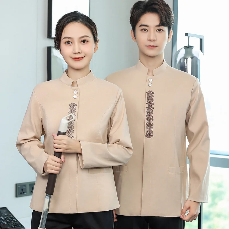 

Униформа для уборщиков гостиничных номеров на осень и зиму, униформа для персонала по уборке в отелях, спецодежда для уборки в торговых центрах и больницах.