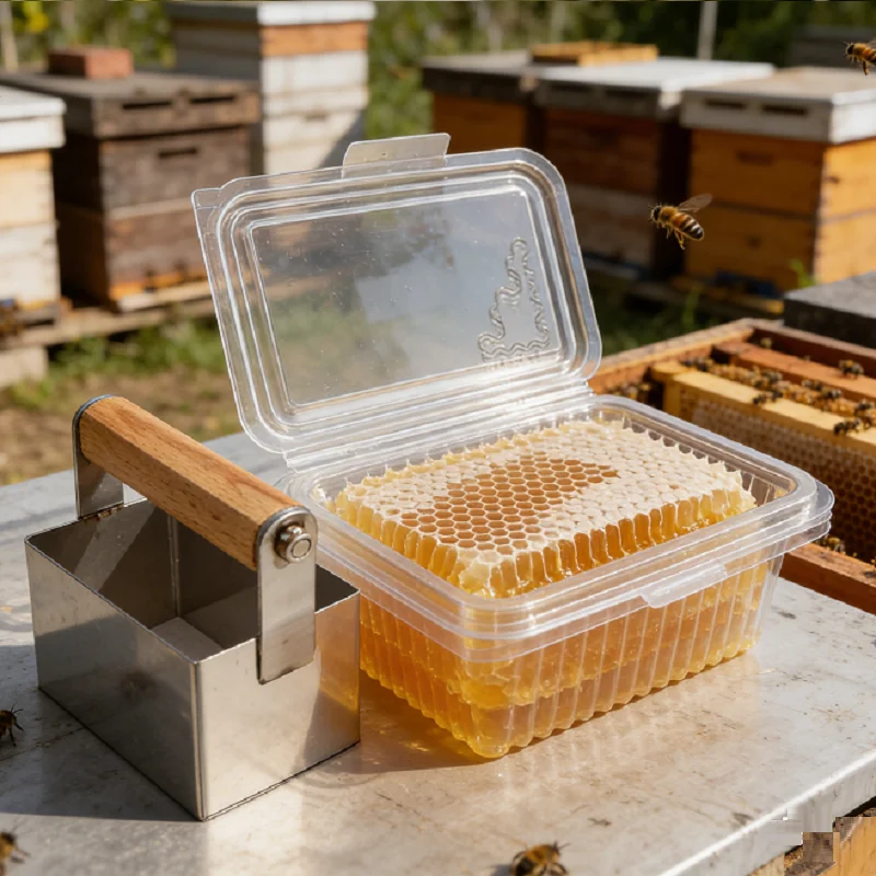 Beekeeping Bee Honey Cutter 6CM*9CM Honeycomb Cutter Stainless Steel Comb Honey Cutting and Honeycomb Square Box Comb Honey Box