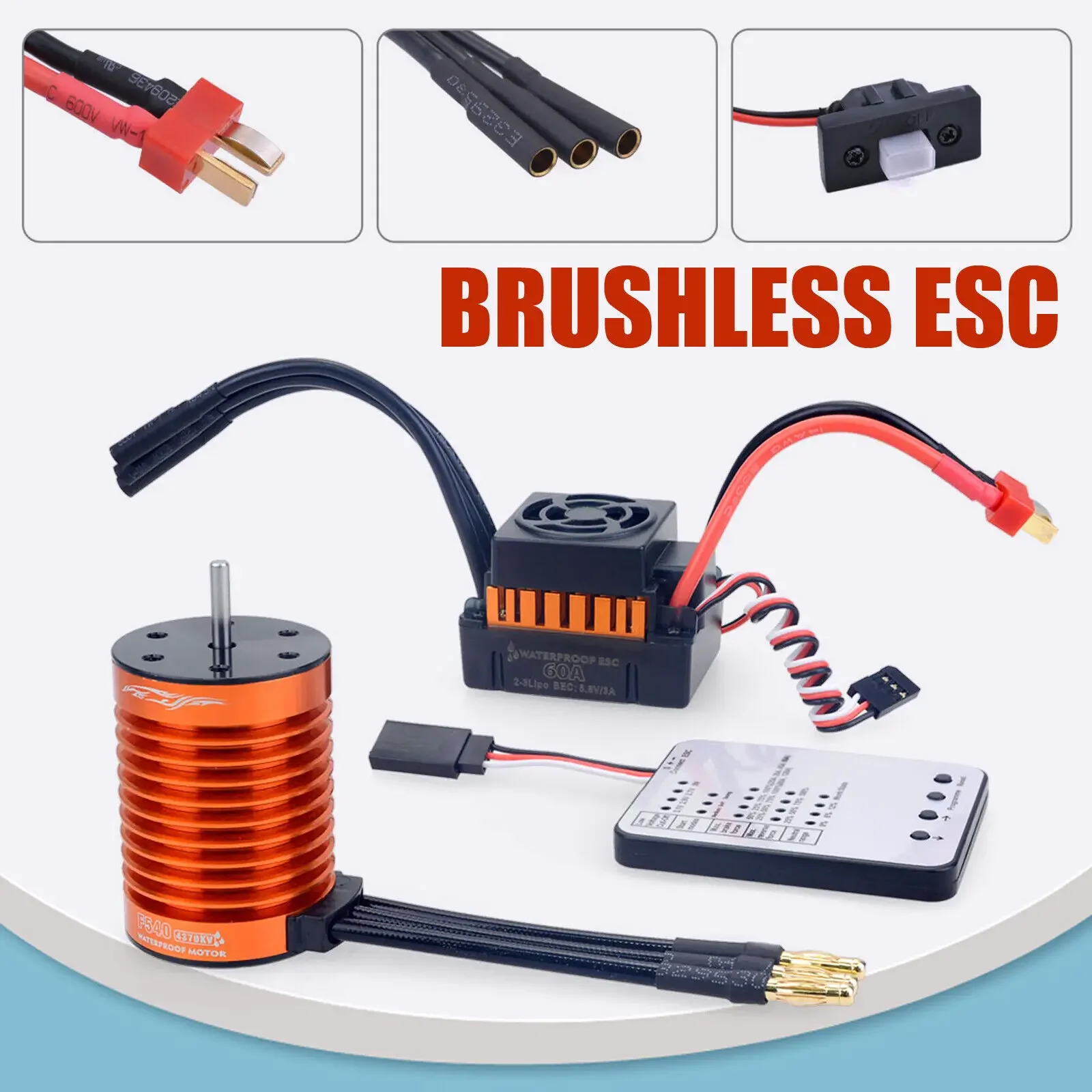 

F540-V2 4370KV Brushless Motor 60A 3.175mm ESC,for 1/10 RC Drift Car Truck