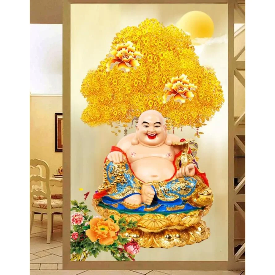 

DIY full Diamond Embroidery,Round Diamond 5D Maitreya Buddha Statue Living room decoration rhinestone Diamond painting