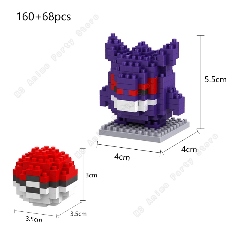 Pokemon Building Blocks Set Pikachu Bricks Block Assembling Micro Anime Gengar Charizard Model Building Toys Gift image 3