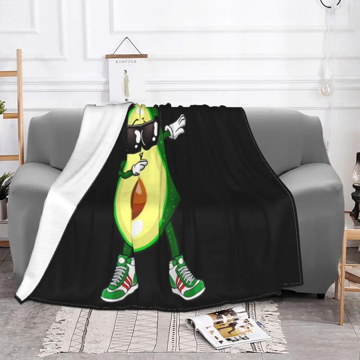 Official Dabbing Avocado Funny Vegan Food Lover Kids Women Swag Man Brand Style Colour Throw Blanket