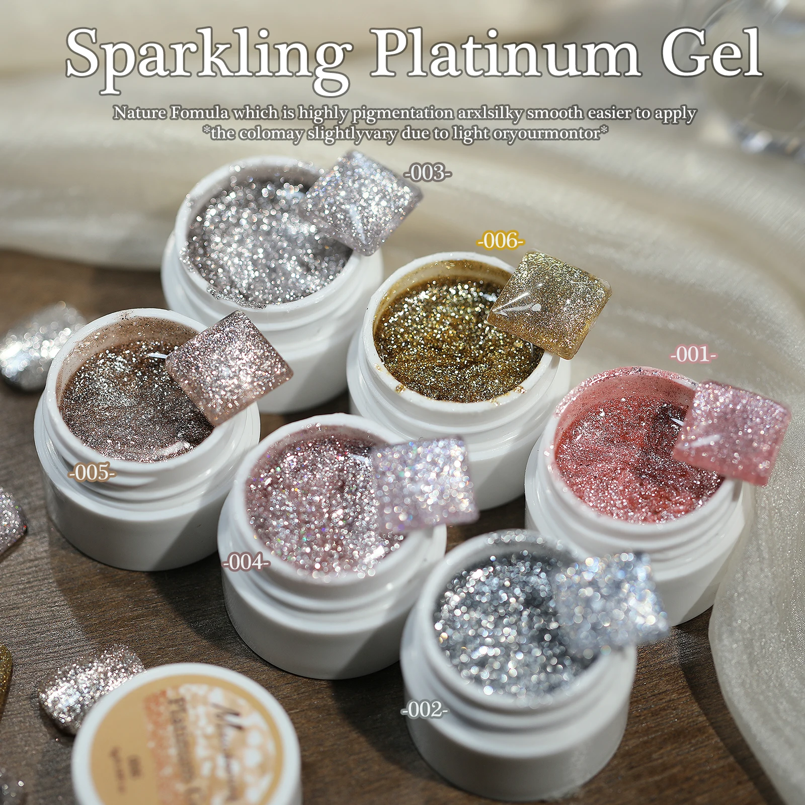 Born Beauty 新 5 グラムネイルアート超微細スパークリングプラチナジェルネイルポリッシュシルバーゴールドローズグリッター多機能ネイル UV ジェル ﻿
