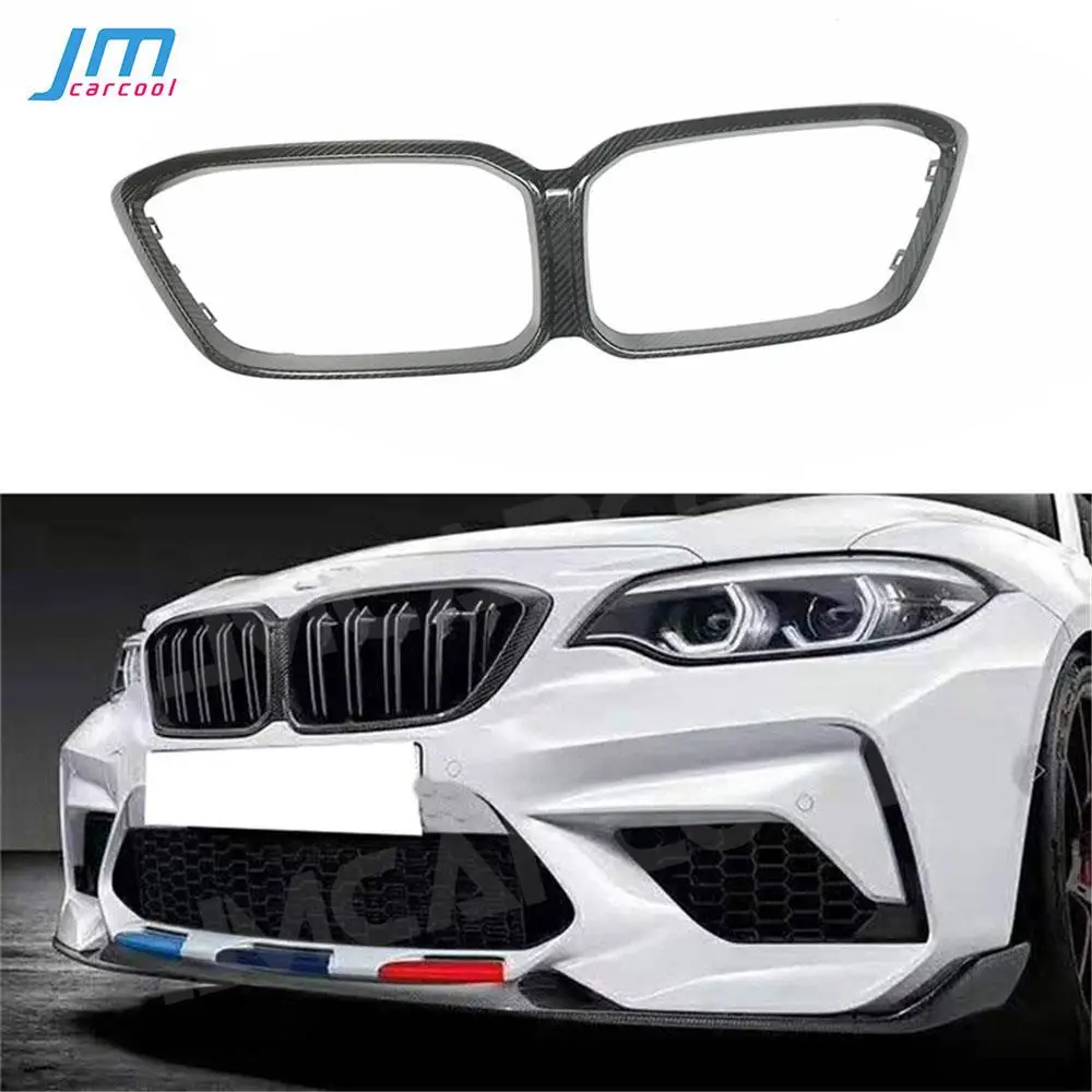 

For BMW 2 Series F87 M2C Competition 2019 2020 Front Grille Mesh Cover Dry Carbon Fiber Grill Exterior Decoration Frame