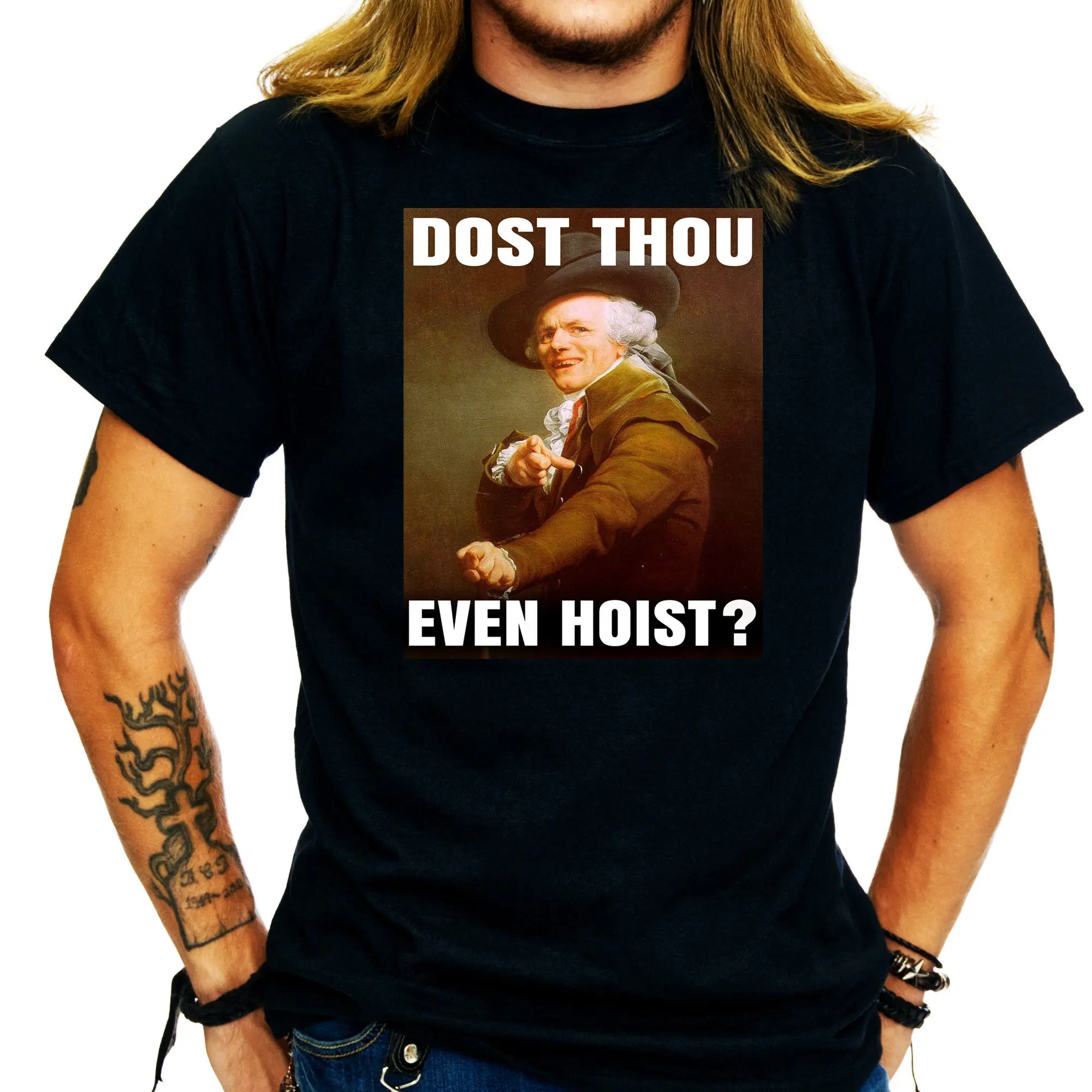 Забавная футболка с подъемом Dost Thou Even Hoist Old English Meme Gym Bro 702T TS153